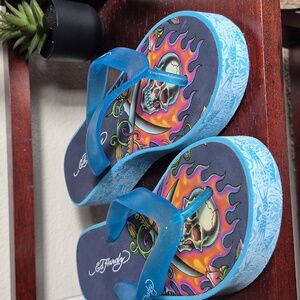 Colorful Womens Ed Hardy  Flip Flops